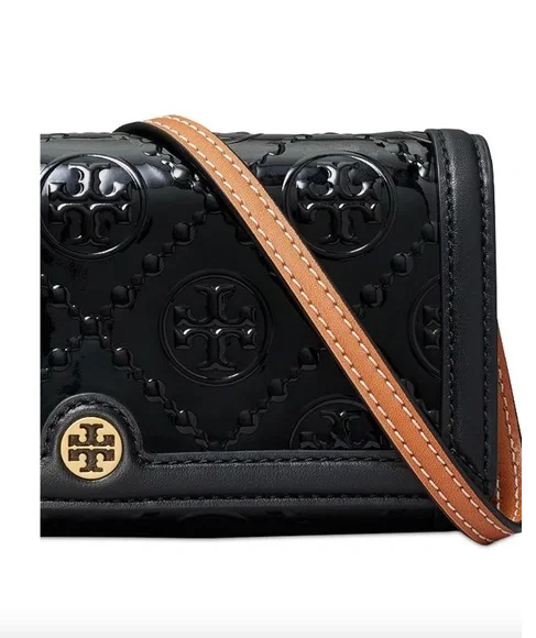 Tory Burch T Monogram Patent Leather Wallet