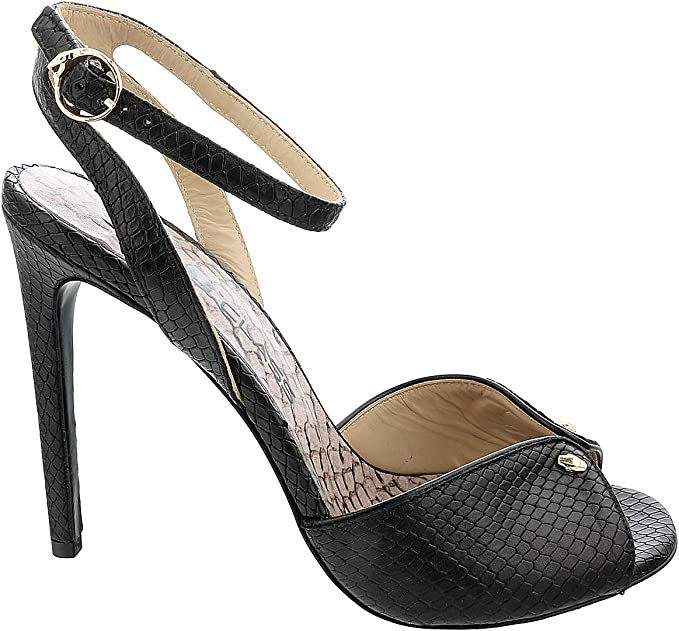 ROBERTO CAVALLI Class Black Opent Toe High Heel Sandal-6.5/7