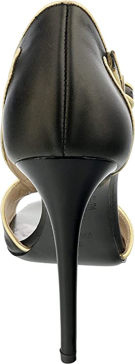 ROBERTO CAVALLI Class Black/Gold Criss Cross High Heel Sandal-6.5/7