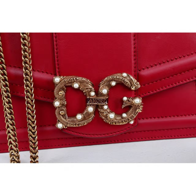 Dolce & Gabbana DG AMORE LEATHER HANDBAG