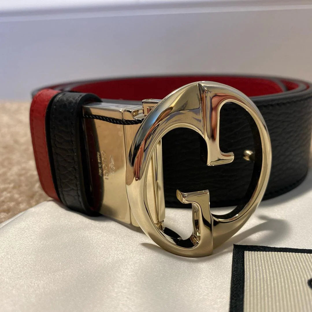Gucci Belt Black Exterior, Red Interior