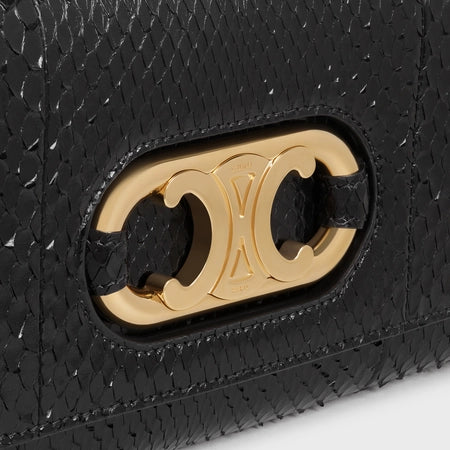 CELINE CLUTCH MAILLON TRIOMPHE IN PYTHON BLACK