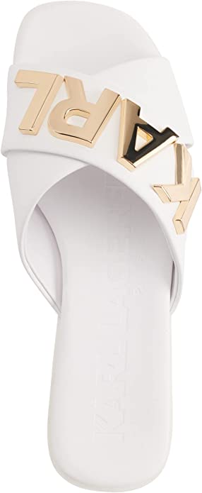 Karl Lagerfeld Paris Women's Janie Slide Criss Cross Flat Sandal
